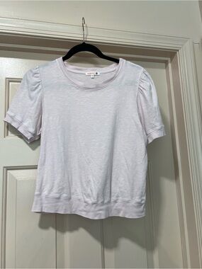 Sundry Pale Pink Puff Sleeve Crewneck Top